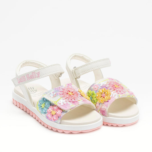 Lelli Kelly Eloise Girls Sandals, Ergonomic Rubber Sole, Floral Decorations, Leather Insole and Gadgets 4890