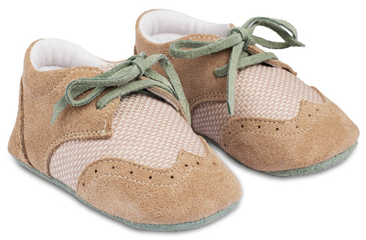 Babywalker Beige Mint Baptism Sneakers for Infants Size 16-19