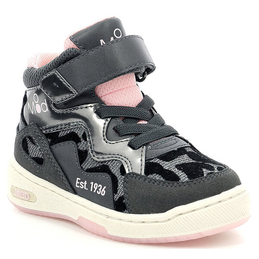 Mod8 Dealmooding Kids' Pink Black Leopard Boots Velcro & Laces