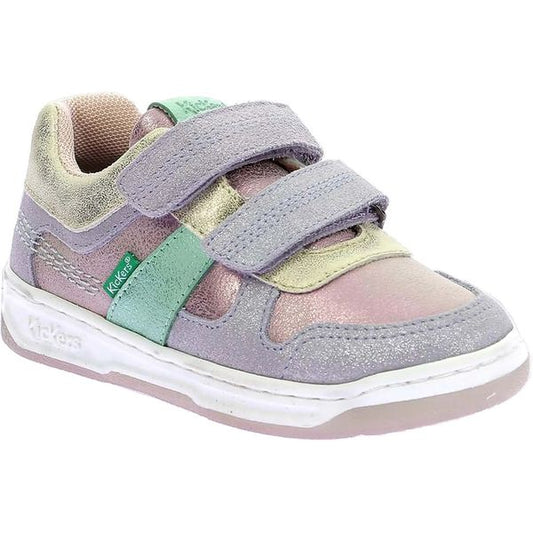 Kickers Kalido Kids' Comfortable Purple Pink Velcro Sneakers EU 29