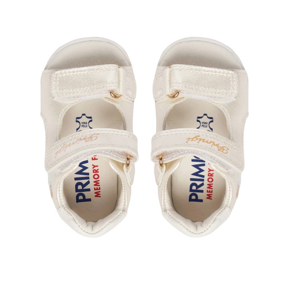 First Steps Anatomical Sandals for girls white with velcro. Primigi 1413200
