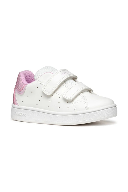 Geox ECLYPER Kids Breathable Pink Sneakers with Velcro Straps