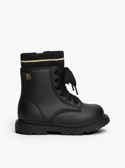 Tommy Hilfiger Kids' Cozy Wool Finish Ankle Boots with Laces & Zipper