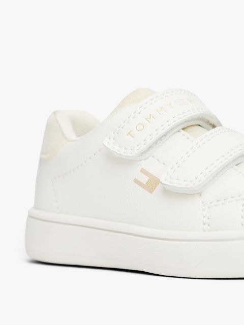 Tommy Hilfiger Kids' Glitter Velcro Strap Durable Casual Sneakers