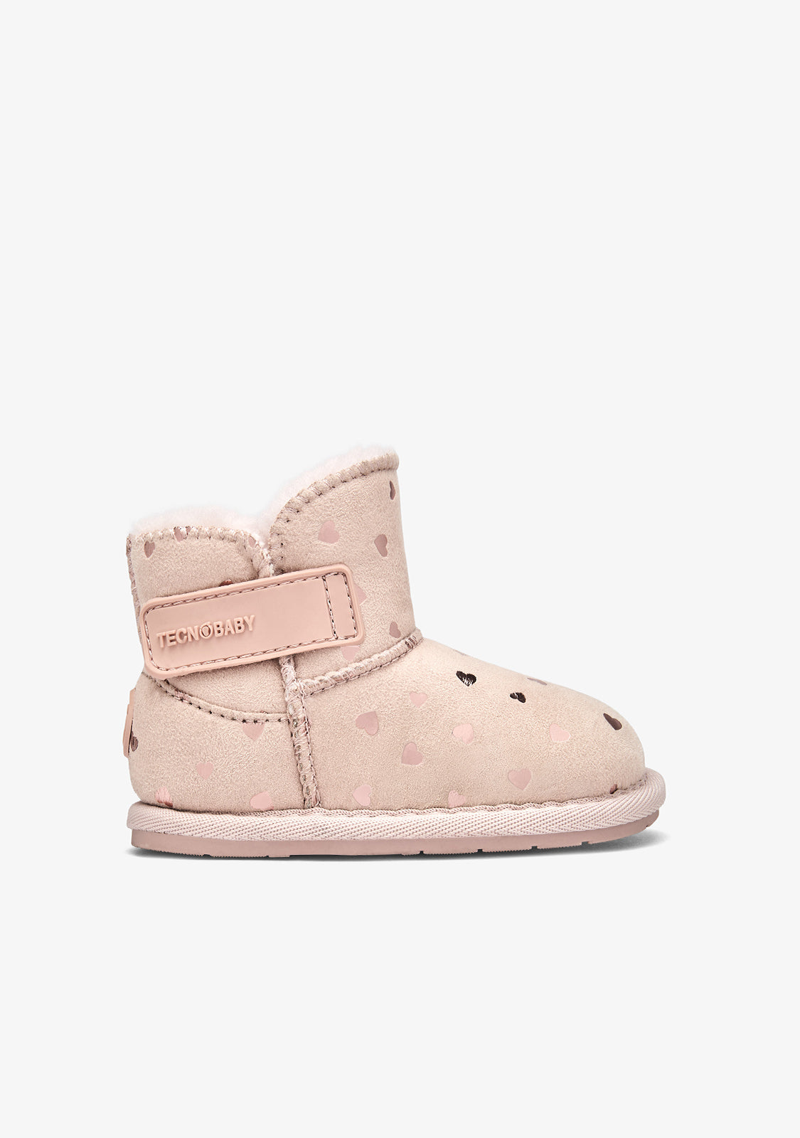 TECNOBABY Girls' Barefoot Australian Boots Pink Hearts