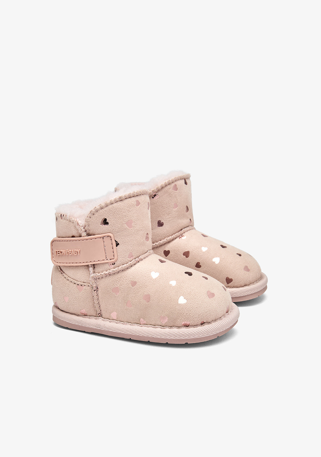 TECNOBABY Girls' Barefoot Australian Boots Pink Hearts
