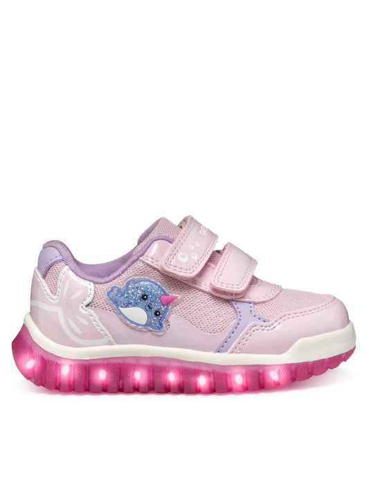 Baby Girl  light-up Trainers Geox Lightyloo A Pink Lilac B5561A