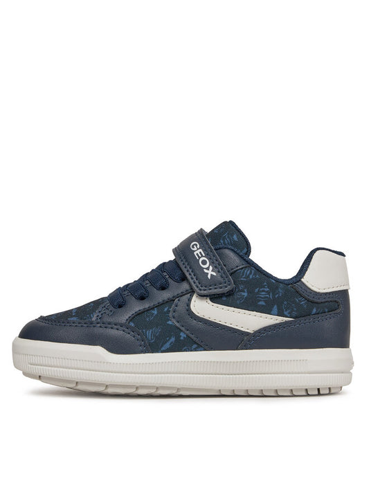 Geox Arzach Boy Kids' Breathable Navy/Off-White Velcro Sneakers