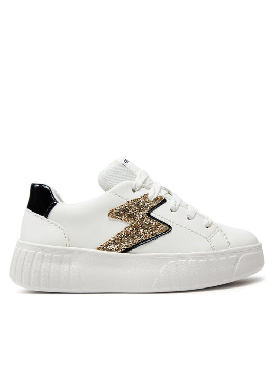 Geox J Mikiroshi Girl's White Black Low-Top Athletic Breathable Sneakers