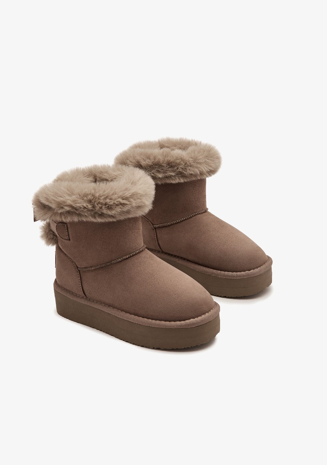 Taupe Fur Australian Waterproof Kids Boots with Synthetic Lining