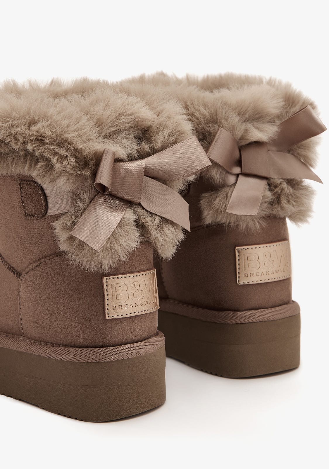 Taupe Fur Australian Waterproof Kids Boots with Synthetic Lining