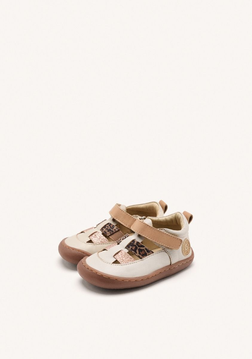Gioseppo Barefoot Clearfield Leather Crab Sandals: Flexible, Natural Stride, Animal Print