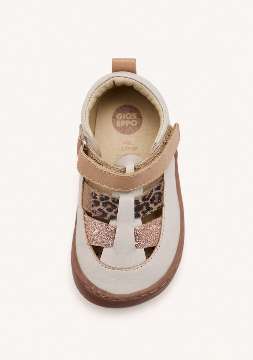 Gioseppo Barefoot Clearfield Leather Crab Sandals: Flexible, Natural Stride, Animal Print