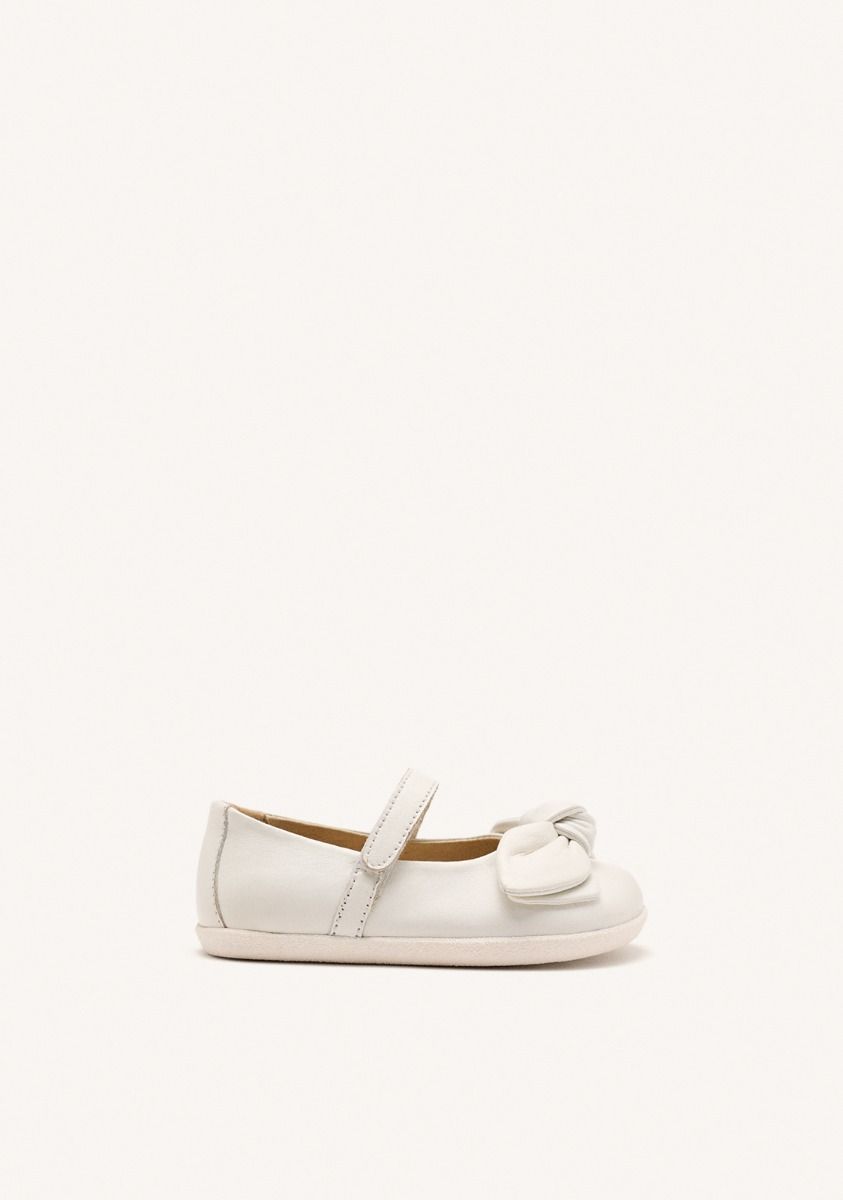 Gioseppo  Barefoot Mary-Jane white Leather Ballerinas for Natural Stride 75323