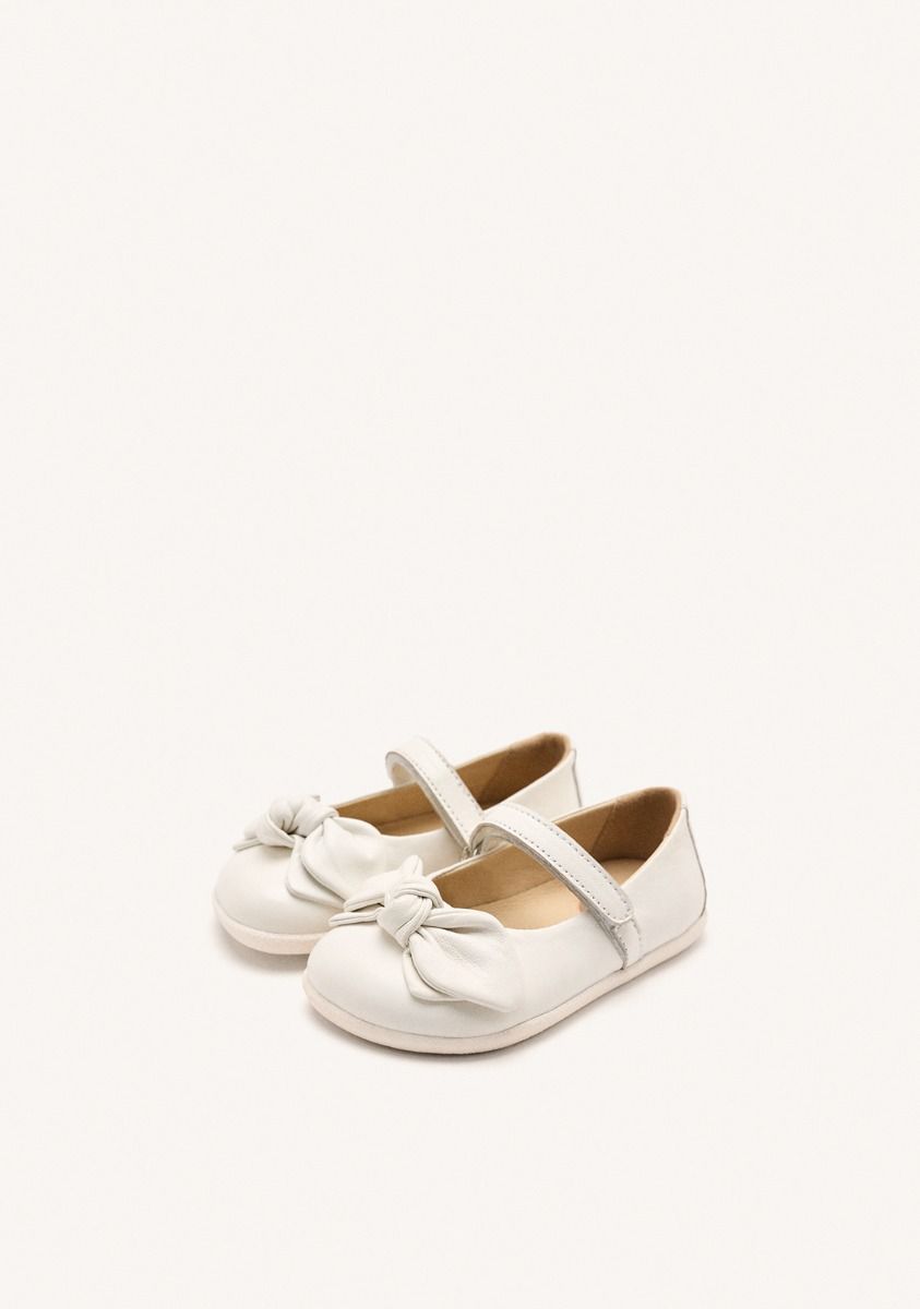 Gioseppo  Barefoot Mary-Jane white Leather Ballerinas for Natural Stride 75323