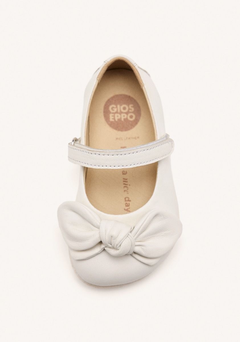 Gioseppo  Barefoot Mary-Jane white Leather Ballerinas for Natural Stride 75323