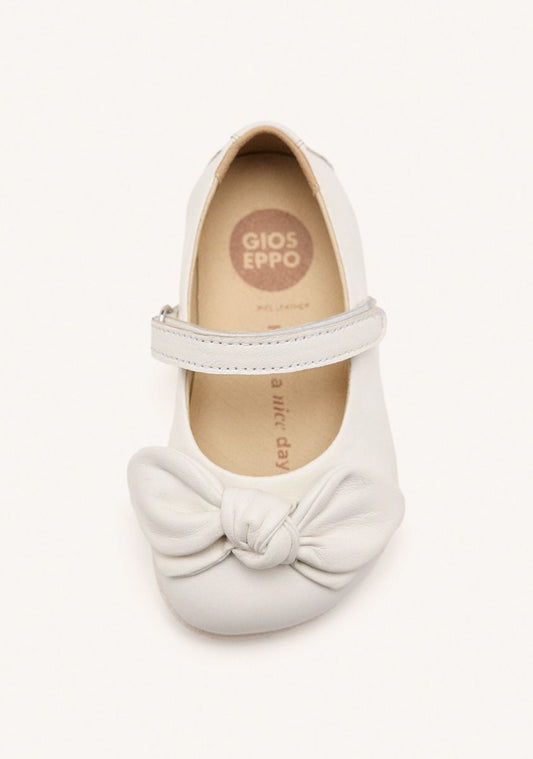 Gioseppo  Barefoot Mary-Jane white Leather Ballerinas for Natural Stride 75323
