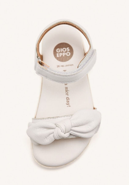Gioseppo Barefoot Berkley White Leather Flower Sandals for Natural Stride