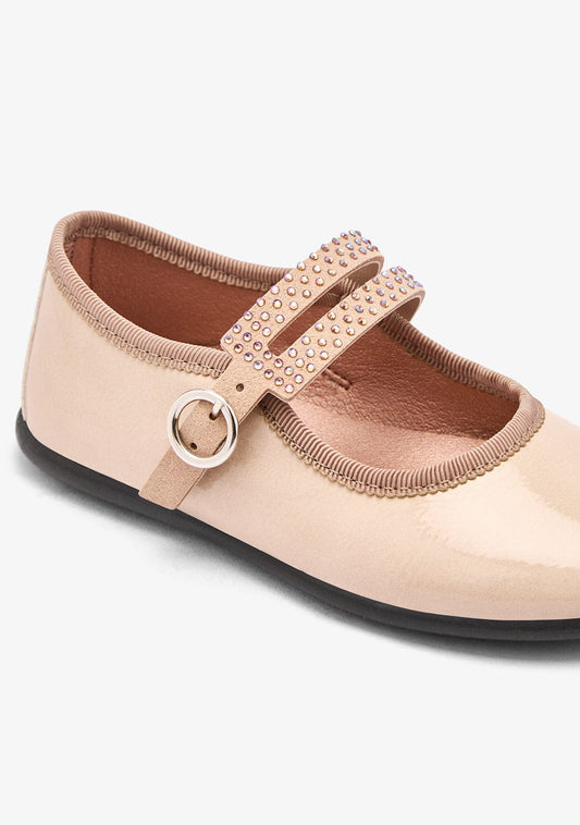 Shiny Patent Sand Strap Mary Jane Shoes for Girls