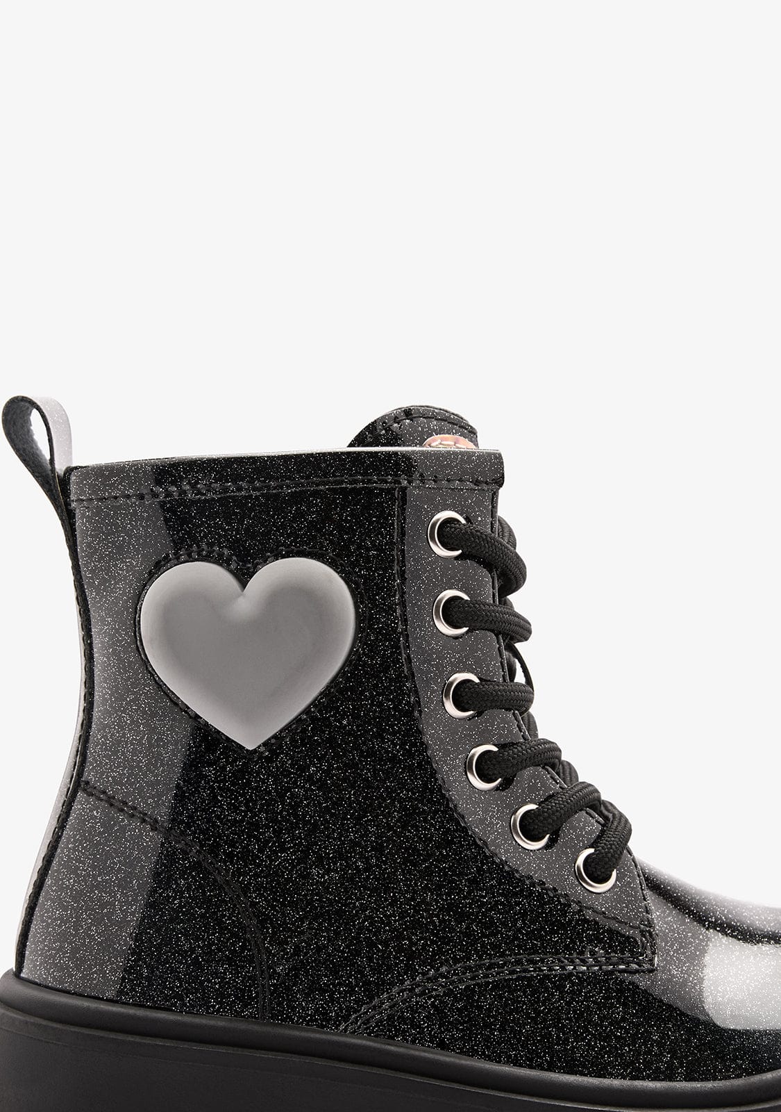 Black Trooper Kids Light-Up Boots with Zipper and Ankle Support