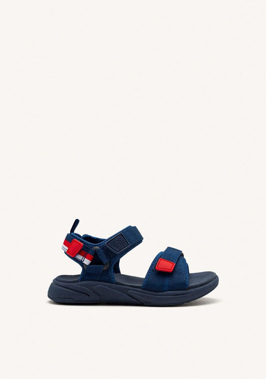 Gioseppo Kids' Navy Blue Sports Sandals with Red and White Accents
