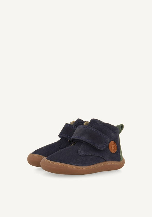 Gioseppo Wirt Kids Barefoot Suede Leather Ankle Boots with Adjustable Closure