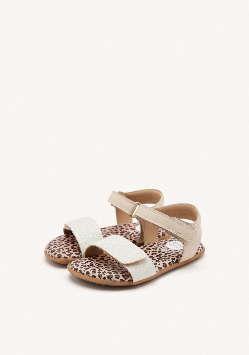 Kids' Gioseppo Barefoot Flexible Leather Sandals - Saugus Off-White, Zero Drop