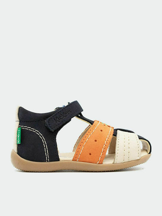 Kickers Kids Multicolour Leather First Steps Shoe Sandals with Velcro Strap