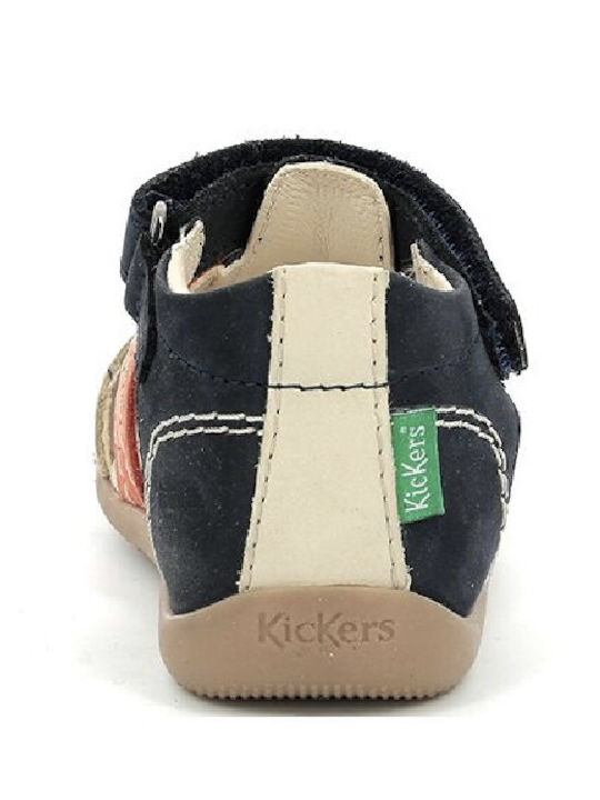 Kickers Kids Multicolour Leather First Steps Shoe Sandals with Velcro Strap