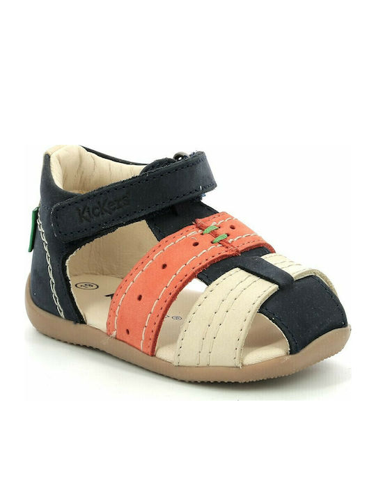 Kickers Kids Multicolour Leather First Steps Shoe Sandals with Velcro Strap