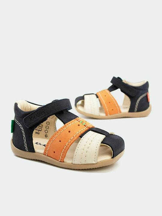 Kickers Kids Multicolour Leather First Steps Shoe Sandals with Velcro Strap
