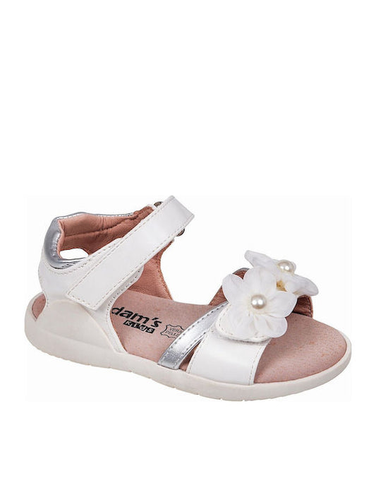 Adam's Shoes White Kids Sandals with Easy Slip-On Closure