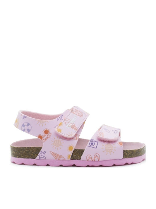 Kickers Summerkro Pink Kids Sandals with Anatomical ECOleather Comfort