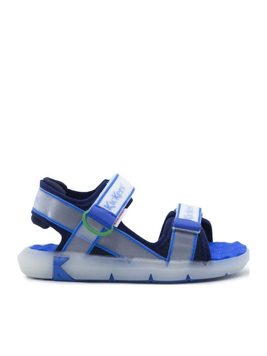 Kickers KickJune Blue Anatomical Kids Sandals with Hook-and-Loop Closure