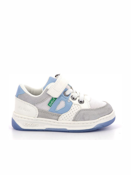Kickers Kids White Velcro Sneakers: Lightweight, Comfortable, Durable, Anti-Slip Sole