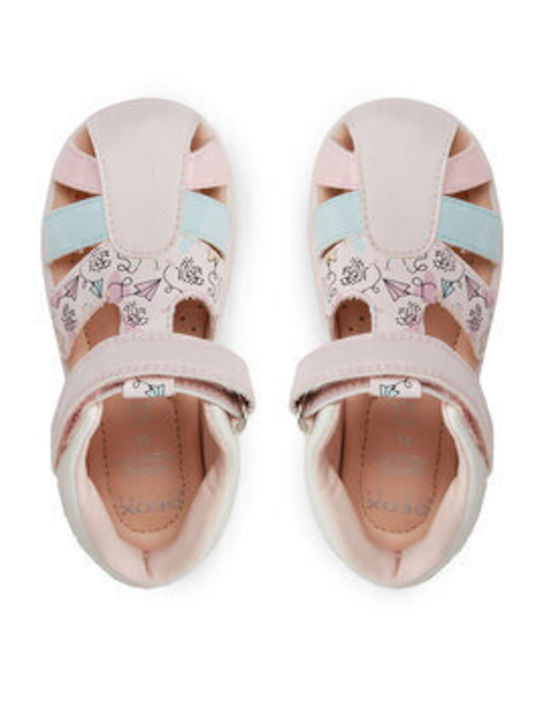 GEOX GIRL Kids first steps Sandals: Breathable, Flexible, Pink Multicolor B451QD