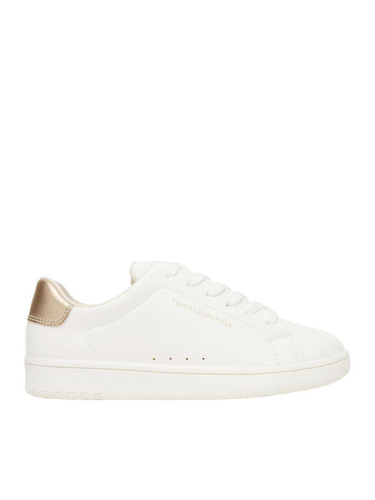 Tommy Hilfiger Classic Low-Cut Synthetic Leather Lace-up Kids Sneakers White