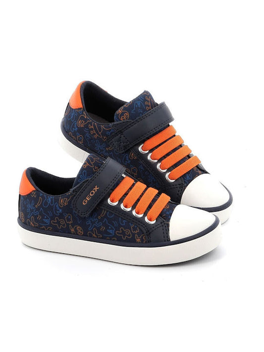 Geox J Gisli Boy Blue Anatomic Kids' Sneakers with Easy Velcro Closure