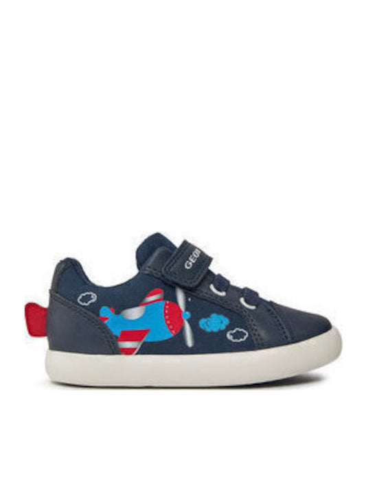 Geox B Gisli Kids Anatomic Navy Blue Sneakers with Easy Velcro Closure