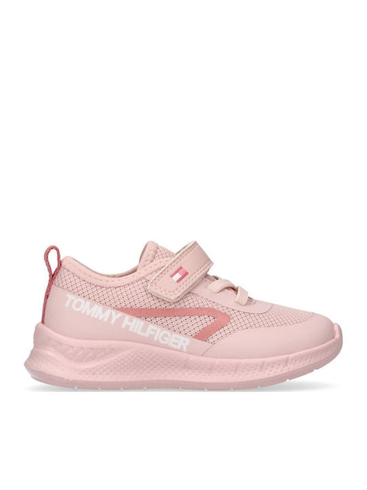 Tommy Hilfiger Kids' Pink Cut Lace-Up Sneakers - Stylish & Comfortable