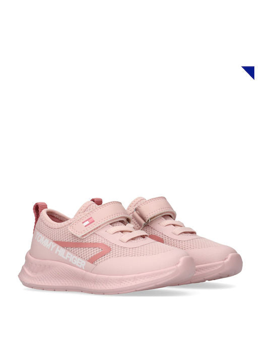 Tommy Hilfiger Kids' Pink Cut Lace-Up Sneakers - Stylish & Comfortable