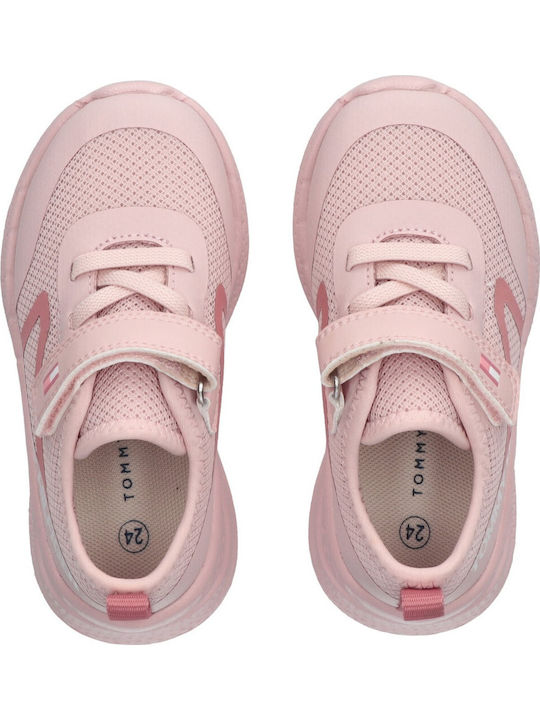 Tommy Hilfiger Kids' Pink Cut Lace-Up Sneakers - Stylish & Comfortable