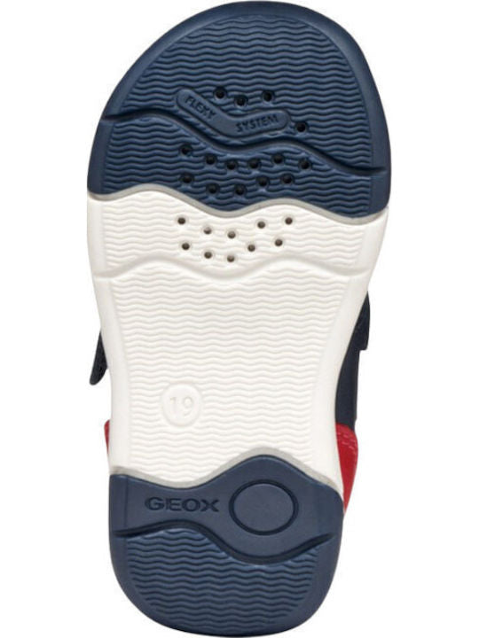 Geox Zapito Kids' High-Top Anatomical Navy Blue Sneakers with Velcro Straps