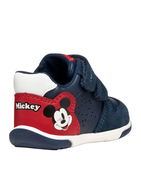 Geox Zapito Kids' High-Top Anatomical Navy Blue Sneakers with Velcro Straps