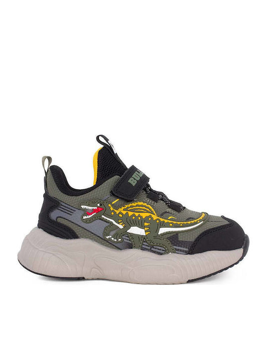 Bull Boys Spinosauro Kids Black Anatomic Sneakers with Lights DNAL5100-NEVE