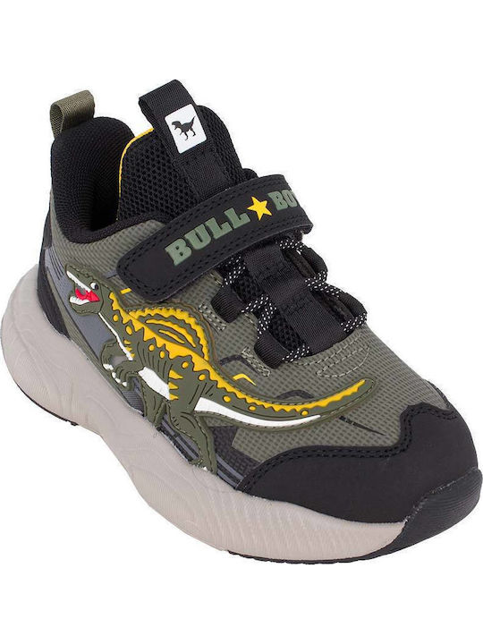 Bull Boys Spinosauro Kids Black Anatomic Sneakers with Lights DNAL5100-NEVE