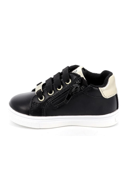 Gianfranco Ferre Girls' Anatomic Black Sneakers with Gold Accents - FB-350
