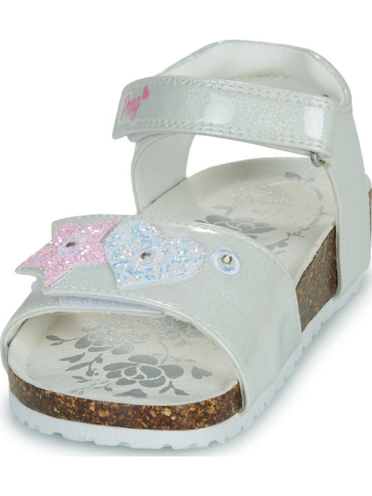 Anatomical Light Up White Girls' Sandals with Double Velcro. Primigi 1478000