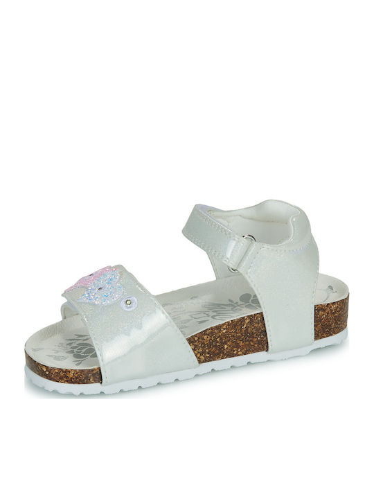 Anatomical Light Up White Girls' Sandals with Double Velcro. Primigi 1478000