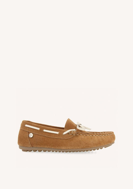 Sand Nautical Style Leather Moccasin, Flexible Sole, Padded Insole for Boys & Girls
